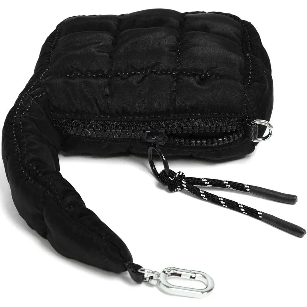 Mini Quilted Nylon Wristlet Bag Women Small Organizer Evening Gift
